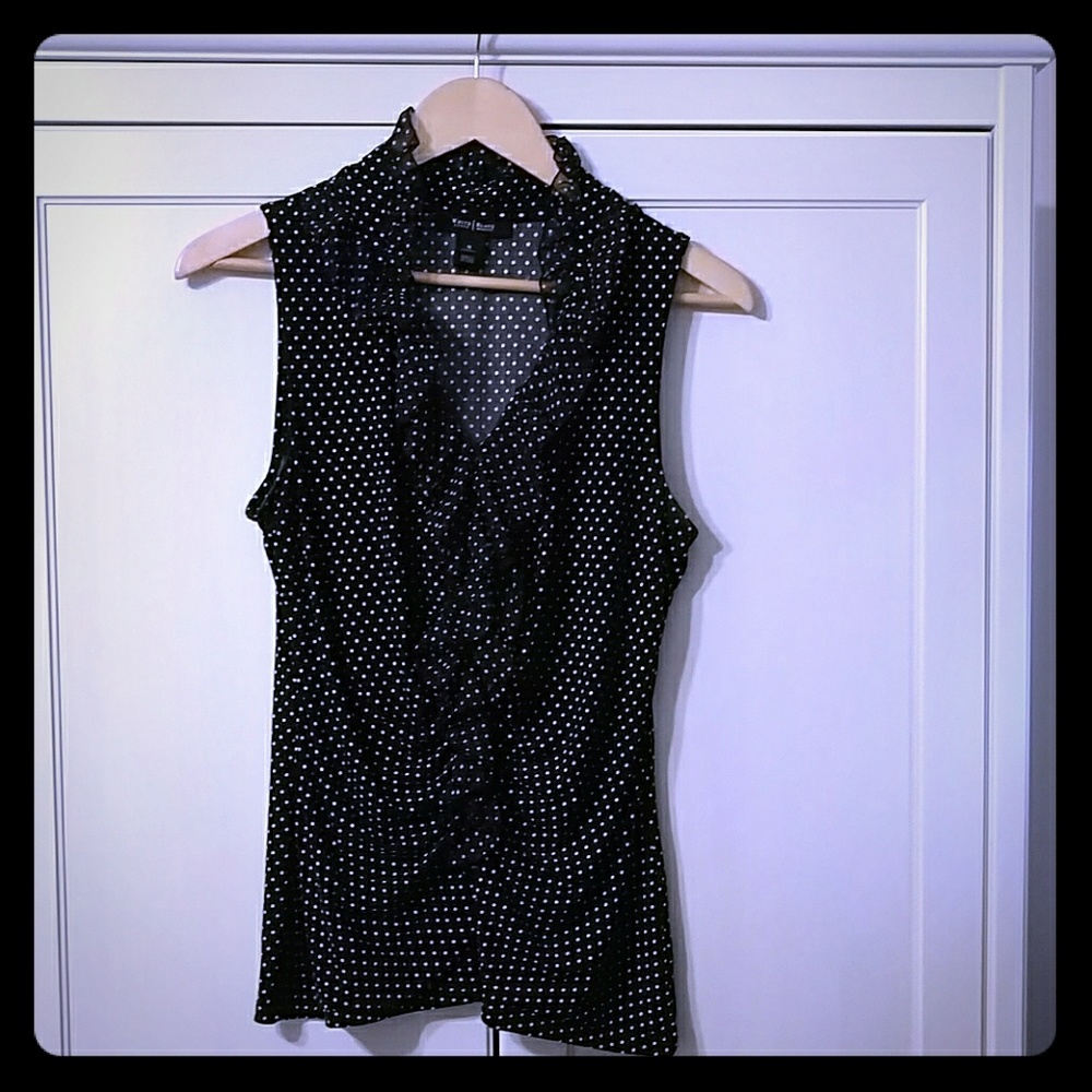 Black and White polka dot top